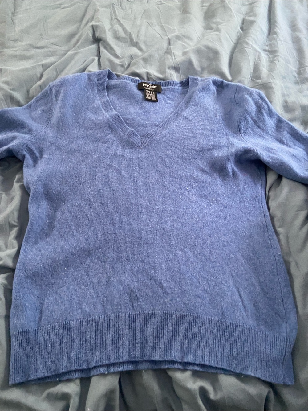 Lord & Taylor Women's V-Neck Sweater - Blue